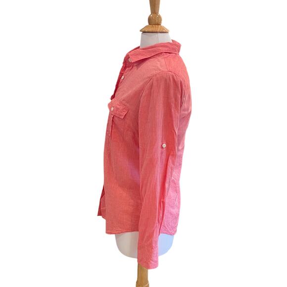 J.Crew Factory Cotton Long Sleeve Button Down The Perfect Shirt Nantucket Red S - Picture 3 of 10